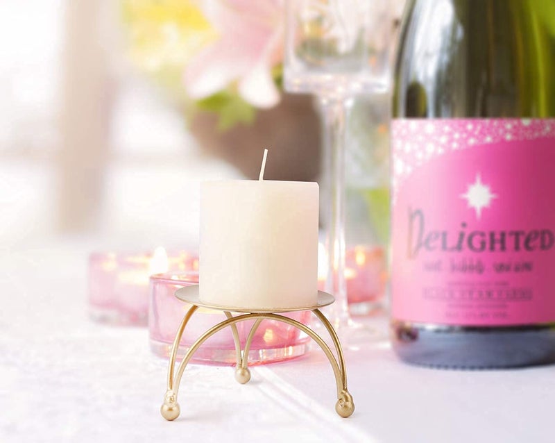 Dedoot Iron Pillar Candle Holder Set of 3, Dedoot Small 2.5 Inches Decorative Gold Iron Plate Candle Holder Centerpiece Fit LED & Wax Candles, Pedestal Candle Stand for Taper Candles,Tables, Wedding - Image 4